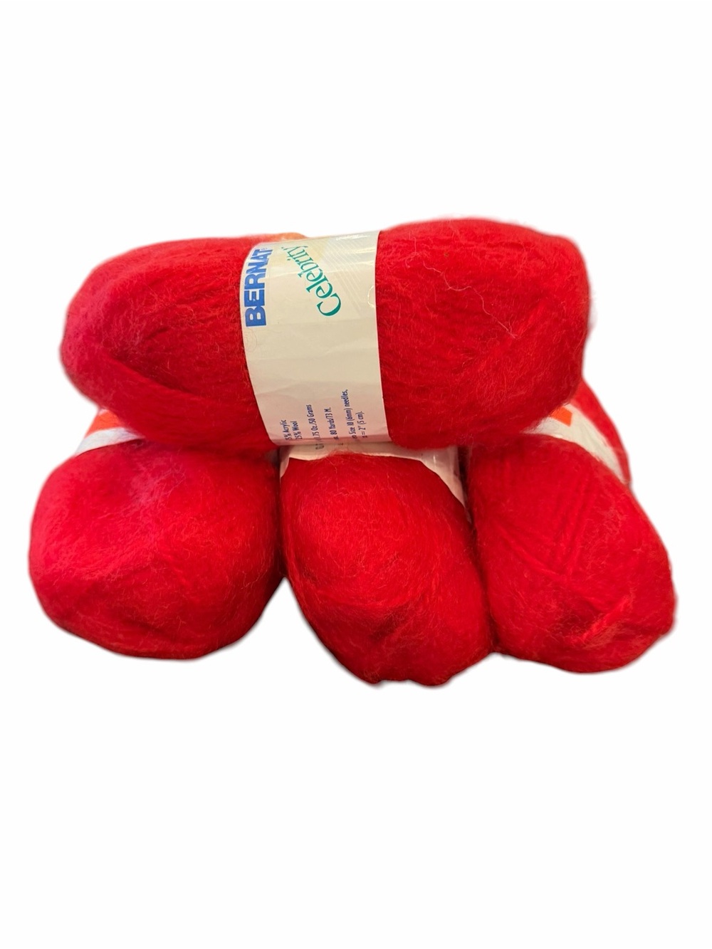 Bernat Celebrity Yarn Wool Acrylic Vintage New Color Red 35433 Made in Italy (4)